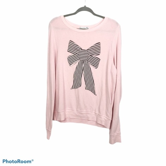 Wildfox striped bow pullover sweatshirt size M - Picture 3 of 8